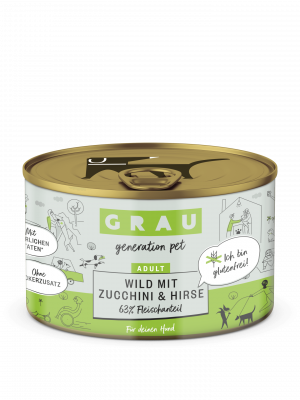 GRAU Wild mit Zucchini & Hirse 6x200g  Cena norādīta par 1 gb